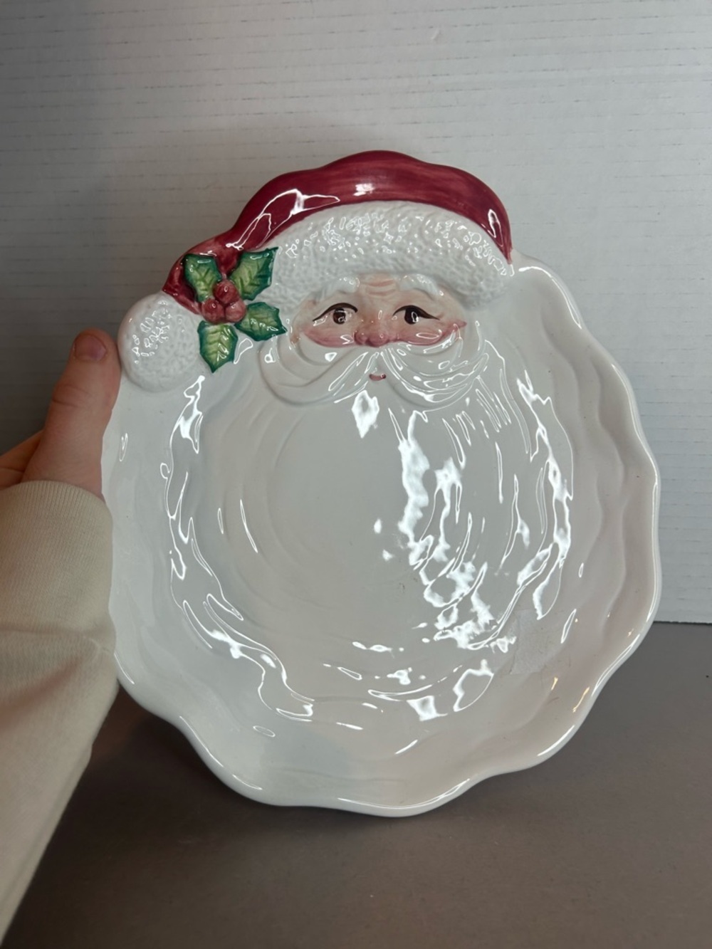 Vtg Christmas FF Fitz & Floyd Santa Clause Face Plate- Discontinued